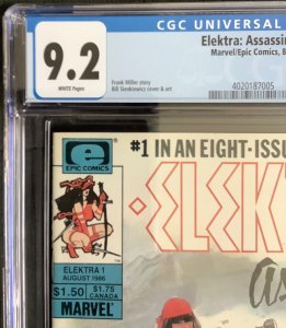 Elektra: Assassin #1 (1986, Marvel) - CGC 9.2