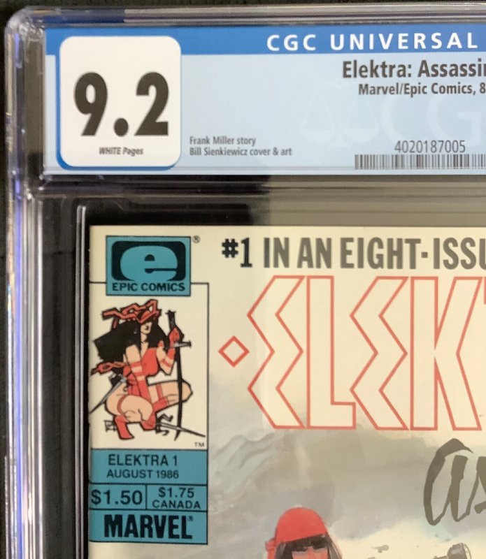 Elektra: Assassin #1 (1986, Marvel) - CGC 9.2
