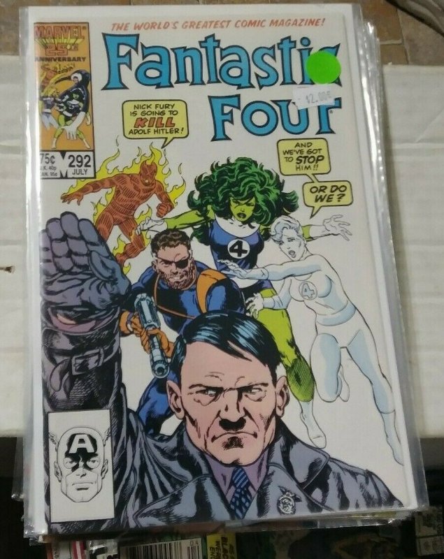 FANTASTIC FOUR #292 1986 MARVEL NICK FURY KILLS HITLER + SHE HULK BYRNE