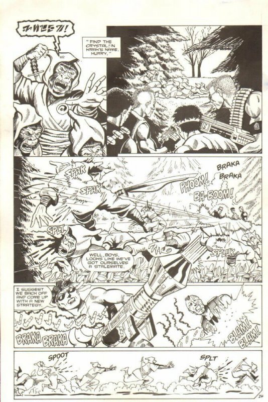 Planet of the Apes: Ape City #2 p.14 - Mowing Down Apes - 1990 art by M.C. Wyman