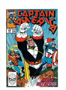 Captain America #379 Marvel Comics 1990 Quasar vs. Nefarius VF 8.0 