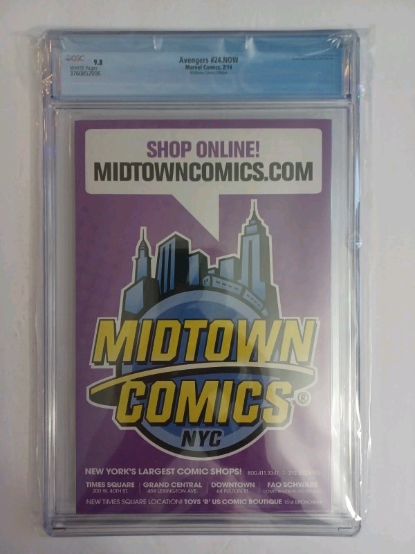 Avengers 24.NOW - J Scott Campbell - Midtown Comics Exclusive - 2014- CGC 9.8