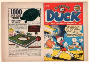 Super Duck Comics #50 Unused Comic Book Cover - Archie (Grade 9.2) 1953