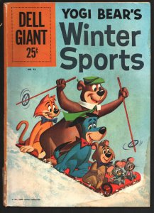 Yogi Bear's winter Sports #41 1961-Dell-Giant-puzzles-games-Yogi-Quick Draw M...