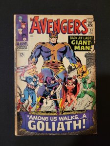 THE AVENGERS #28 GIANT MAN, GOLIATH MARVEL COMICS 1966 Key A5 