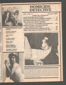 Homicide Detective #3 1/1982--Violence-crime-exploitation -hostility-Mobsters... 