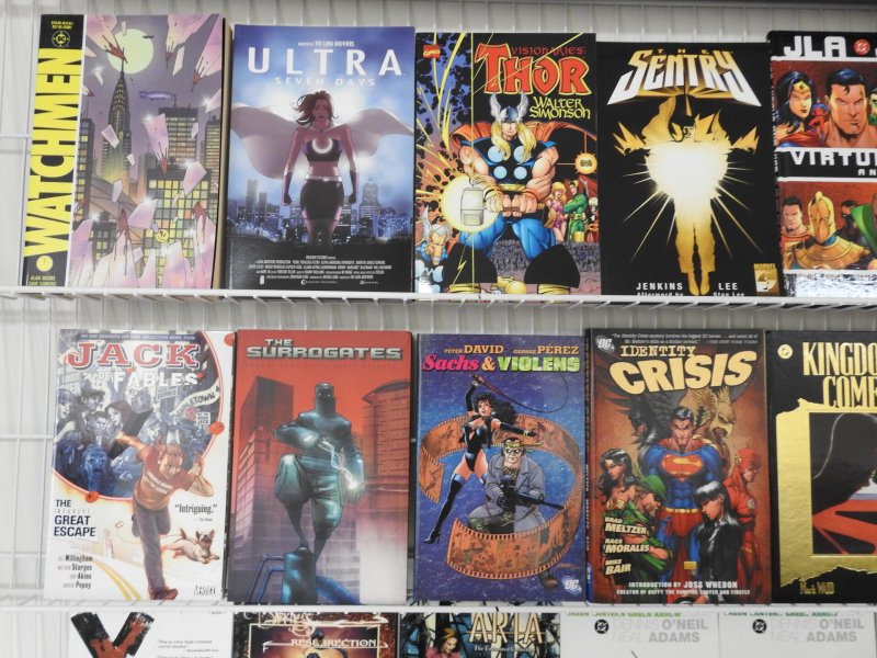 Huge Lot 36 TPB's W/ Sentry, Daredevil, Watchmen, Batman, X-Men+ Avg VF-...