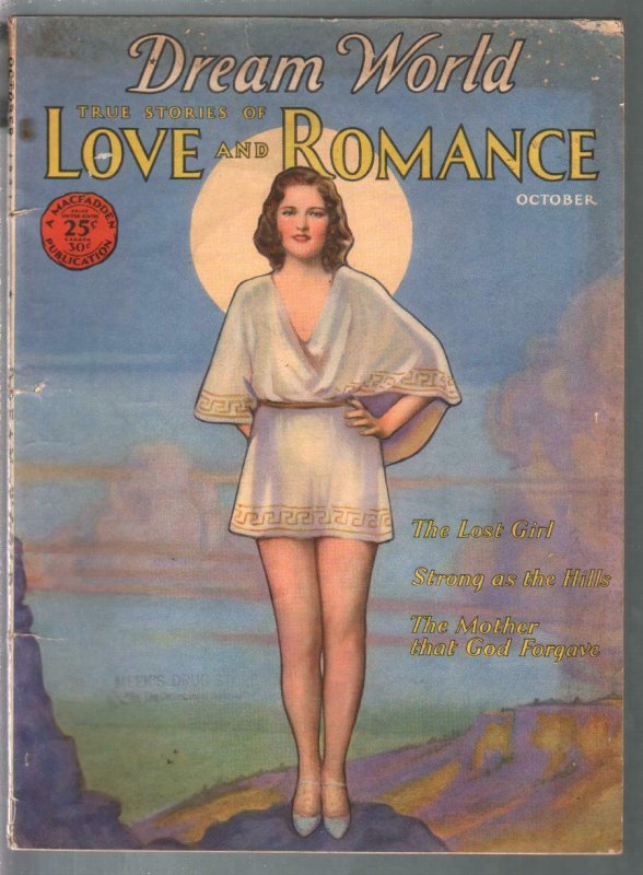 Dream World Love and Romance 10/1931-Dorothy Flood Ziegfeld Follies girl cove...