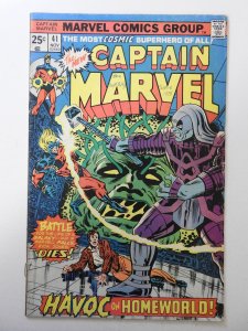 Captain Marvel #41 (1975) VG Condition MVS intact ink on front/back cover