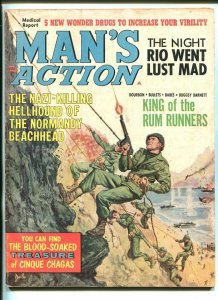 MAN'S ACTION-FEB 1965-NORMANDY INVASION-VIC MARTIN-1ST INFANTRY DIVSION-vg