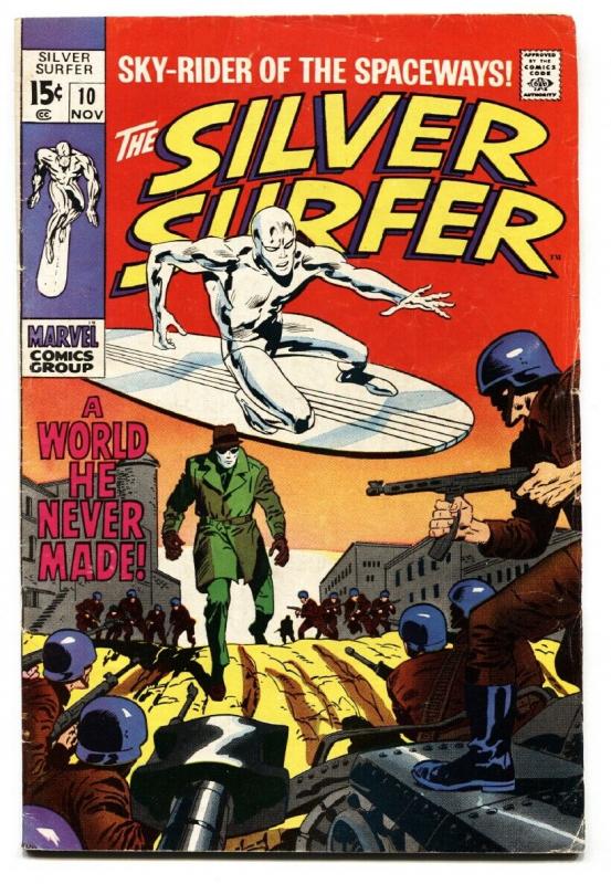 Silver Surfer #10 comic book 1969-Marvel-Military cover-John Bucsema art VG