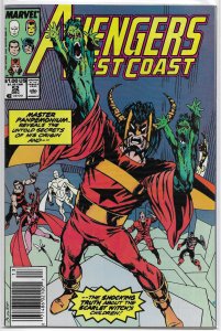 Avengers West Coast # 52 FN Byrne, Master Pandemonium, Scarlet Witch, Vision