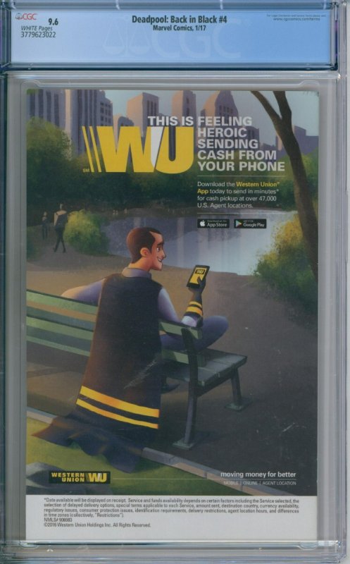 Marvel Comics Deadpool: Back In Black #4 CGC 9.6 Cullen Bunn