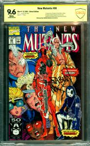 New Mutants #98 CBCS Graded 9.6 1st Deadpool, Gideon, Copycat as Domino - Signed