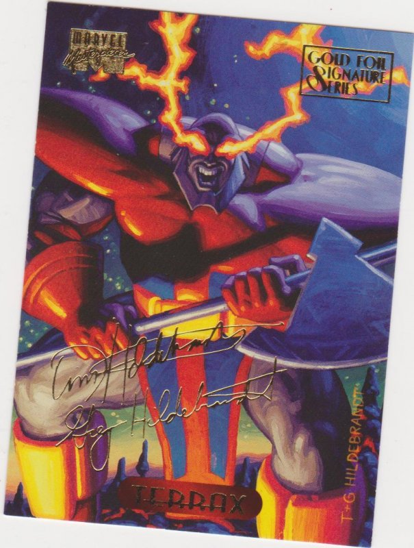 1994 Marvel Masterpieces Gold Foil Signature Series #121 Terrax/Hiderbrant