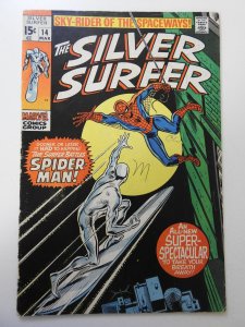 The Silver Surfer #14 (1970) VG Condition sticker residue bc, moisture stain