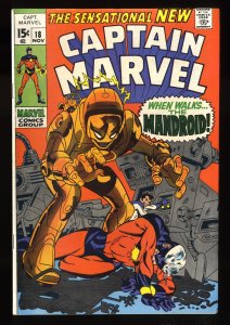 Captain Marvel #18 VF- 7.5 Carol Danvers gets her Powers!