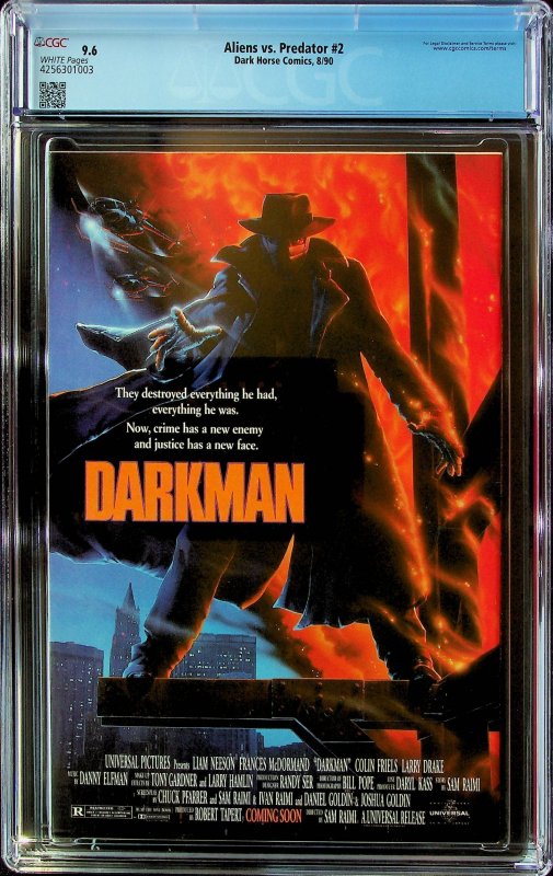 Aliens vs. Predator #2 (1990) - CGC 9.6 - Cert#4256301003