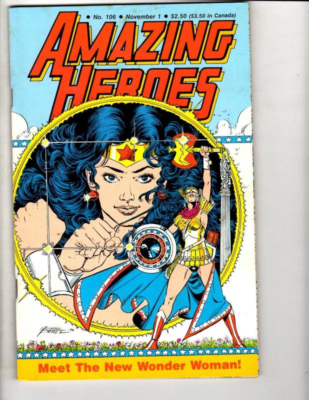 8 Amazing Heroes Comic Book Magazines # 100 106 108 112 115 116 118 125 TD13