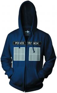 DOCTOR WHO CALL BOX WINDOWS ZIP HOODIE MEDIUM  RIPPLE JUNCTION NEW NEVER WORN