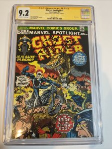 Marvel Spotlight (1972) # 9 (CGC 9.2 SS) Signed Sketch (Ghost Rider) Roy Thomas 