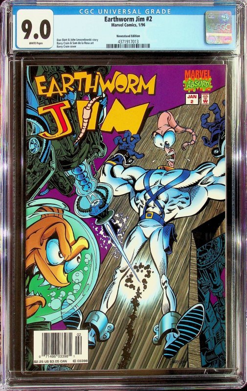 Earthworm Jim #2 (1996) - CGC 9.0 - Cert#4371917013