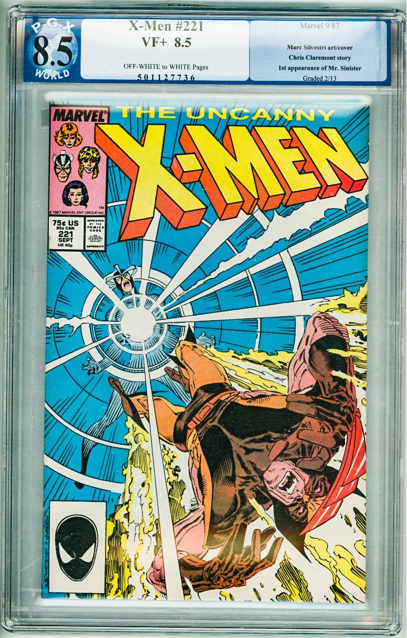 The Uncanny XMen 221 (1987) PGX 8.5! OWW Pgs! small price sticker