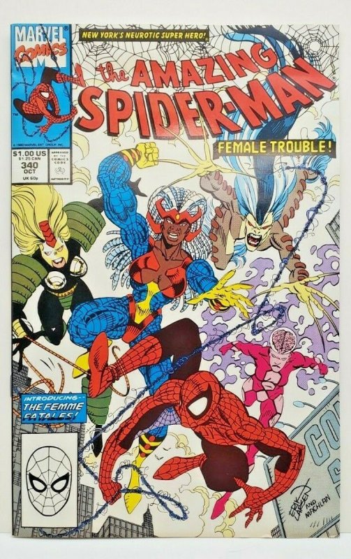 Amazing Spider-Man #340 1ST TEAM APP. FEMME FATALES: KNOCKOUT, MINDBLAST & more