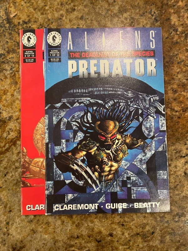 2 Aliens Vs. Predator Dark Horse Comic Books # 1 2 Limited Series 19 J871