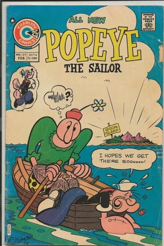 Popeye #127 ORIGINAL Vintage 1975 Charlton Comics