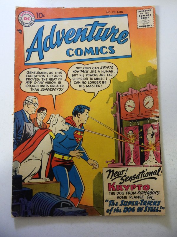 Adventure Comics #239 (1957) GD/VG Condition tape pull fc