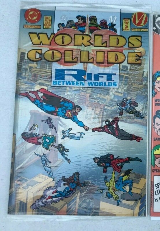 WORLDS COLLIDE #1+SUPER POWERS #3 2PC LOT (NM) POLY-SEALED!! 1986-94