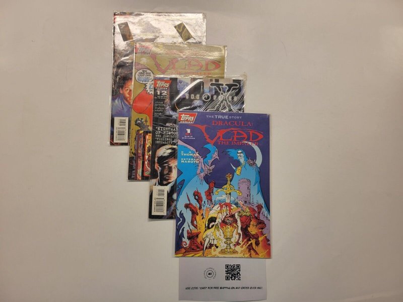 4 Topps Comics #1 2 Dracula Vlad the Impaler + #7 12 X Files 65 LP4