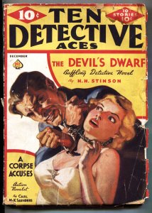 Ten Detective Aces 12/1937-Norman Saunders good girl art cvr-Rare Pulp Magazine