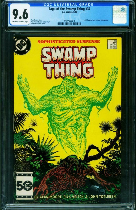 SWAMP THING #37 CGC Graded 9.6-First Hellblazer-2041560014