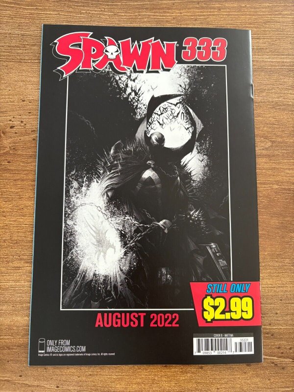 Spawn # 332 NM 1st Print Variant Cover Image Comic Book Todd McFarlane 3 J288