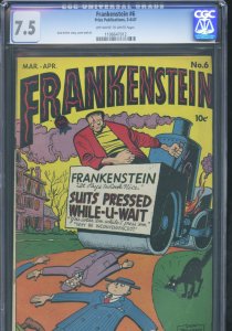 FRANKENSTEIN #6 - CGC-7.5, OW-W - Prize - Golden Age
