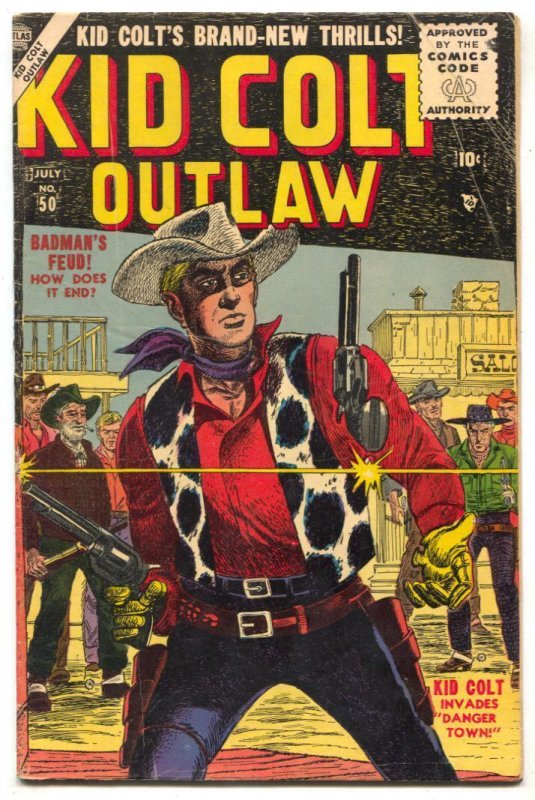 Kid Colt Outlaw #50 1955- Carl Burgos cover- Rio Kid VG