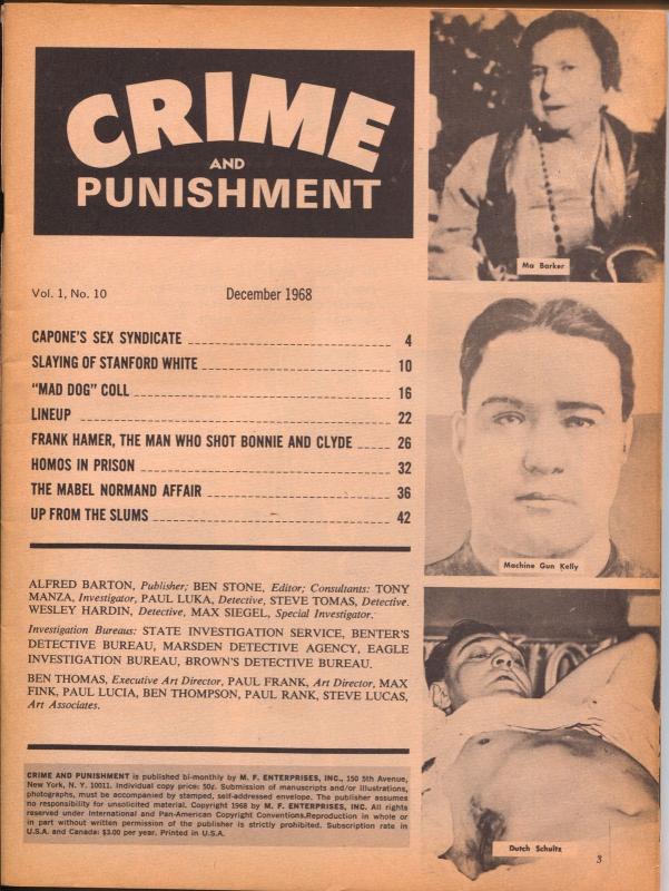 Crime and Punishment 12/1968-ME-Mad Dog Coll-Al Capone-NY gangs-FR/G