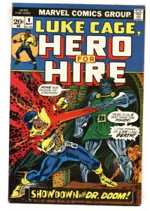HERO FOR HIRE #9-1973-LUKE CAGE-BRONZE AGE-DOCTOR DOOM VG