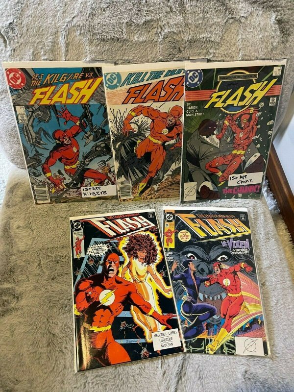 Lot of 5 books the Flash #3, 4, 9, 39, 46 Minor Keys! DC Comics 1987 