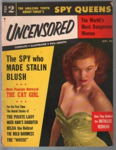 Uncensored-#2  9/1953-title change-Spy Queens-Mata Hari-Florida Nazi's-VG