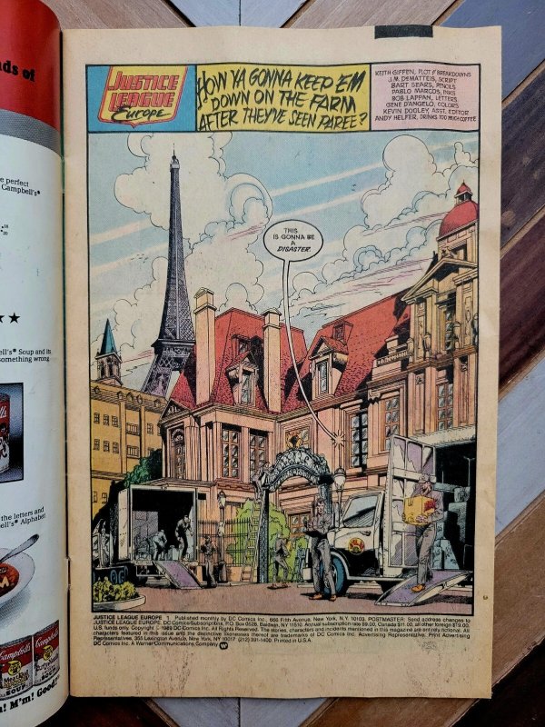 JUSTICE LEAGUE EUROPE #1 GD/VG 3.0 (DC 1989) First Issue! Bart Sears Cover