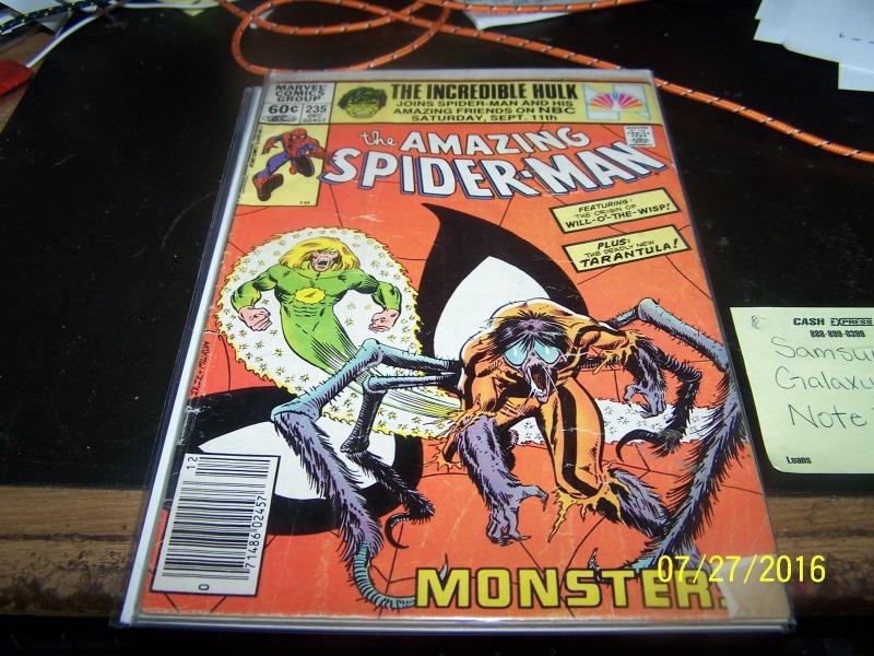 Amazing Spider-Man comic # 235 , Marvel tarantula + will o the wisp 