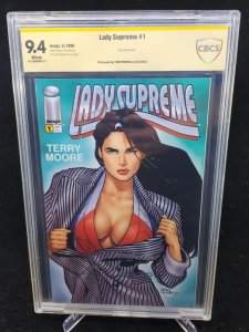 Lady Supreme #1 - Signed Terry Moore / Glory Appearance - CBCS 9.4 - 1996
