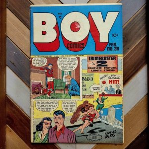 BOY COMICS #38 VG (Lev Gleason 1948) Biro Cover CRIMEBUSTER PRE-CODE Golden Age