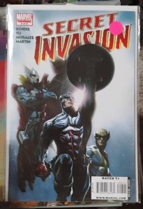 SECRET INVASION #8 2008 MARVEL DISNEY SKRULLS  SHIELD DELL'OTTO COVER