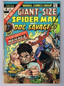 Giant Size Spider Man #3 ORIGINAL Vintage 1975 Marvel Comics Doc Savage