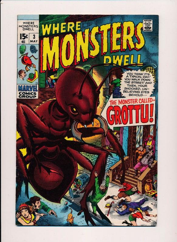 Marvel WHERE MONSTERS DWELL #3- The Monster called Grottu VG/F (SRU714)