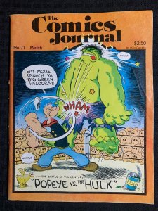 1982 COMICS JOURNAL Magazine #71 VG 4.0 Popeye vs Hulk